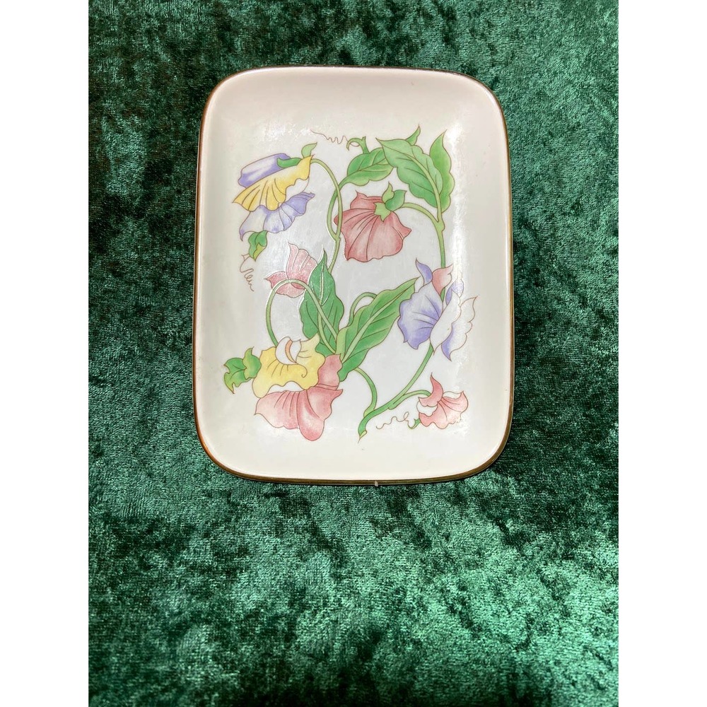 Ben Rickert Gold Trim  Dish Flora Vintage Japan